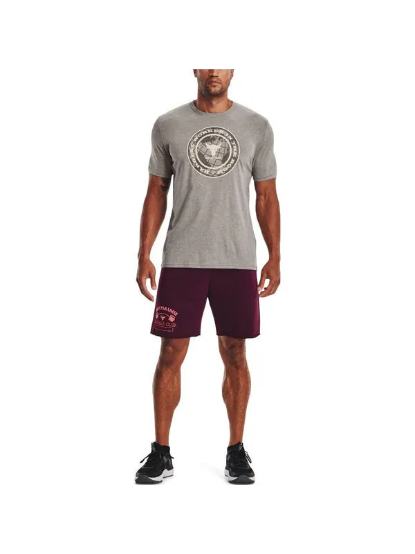 Футболка project rock globe short sleeve t-shirt 'grey' Under Armour — изображение 3 из 4, серый