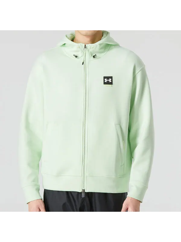 Толстовка full zip hoodie 'green' Under Armour — изображение 2 из 4, зеленый