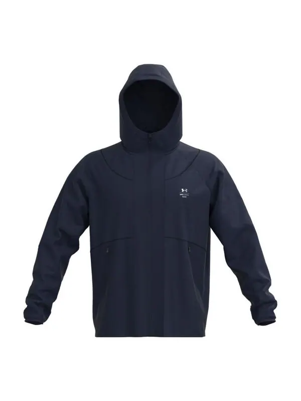 Куртка rush fleece full zip hoodie jacket 'blue' Under Armour — изображение 1 из 4, синий