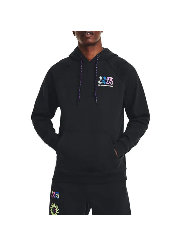 Куртка saco negro hombre elevatd terry hoodie 'black' Under Armour — изображение 2 из 3, черный
