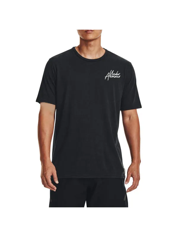 Футболка snow wash tee 'black white' Under Armour — изображение 4 из 4, черный/белый