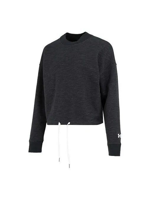 Свитер essential script crew sweatshirt 'black' Under Armour — изображение 1 из 2, черный/белый