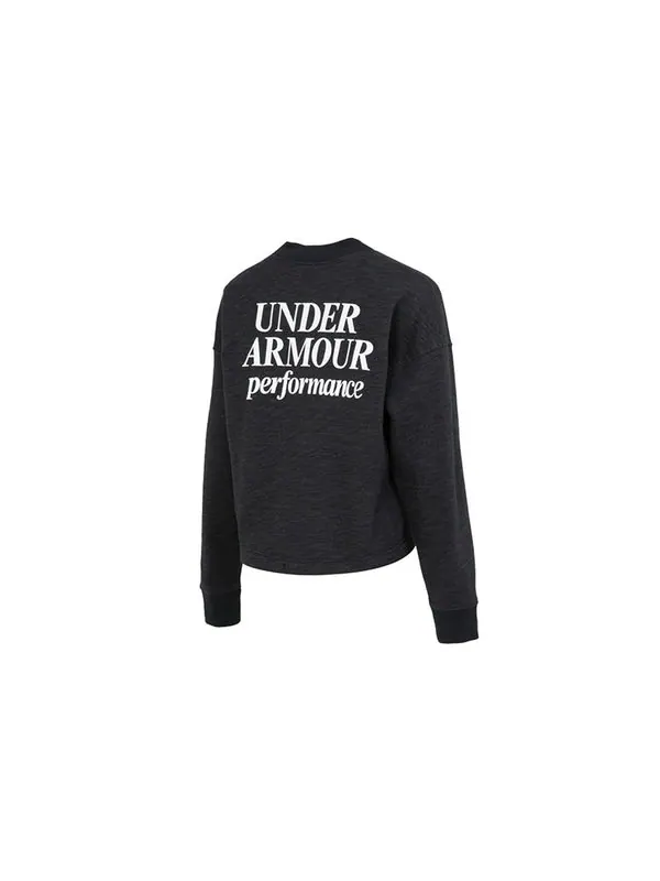 Свитер essential script crew sweatshirt 'black' Under Armour — изображение 2 из 2, черный/белый