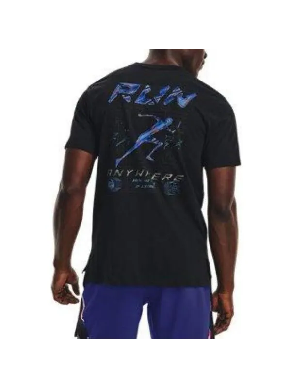 Футболка run anywhere t-shirt 'black multi' Under Armour — изображение 4 из 4, черный