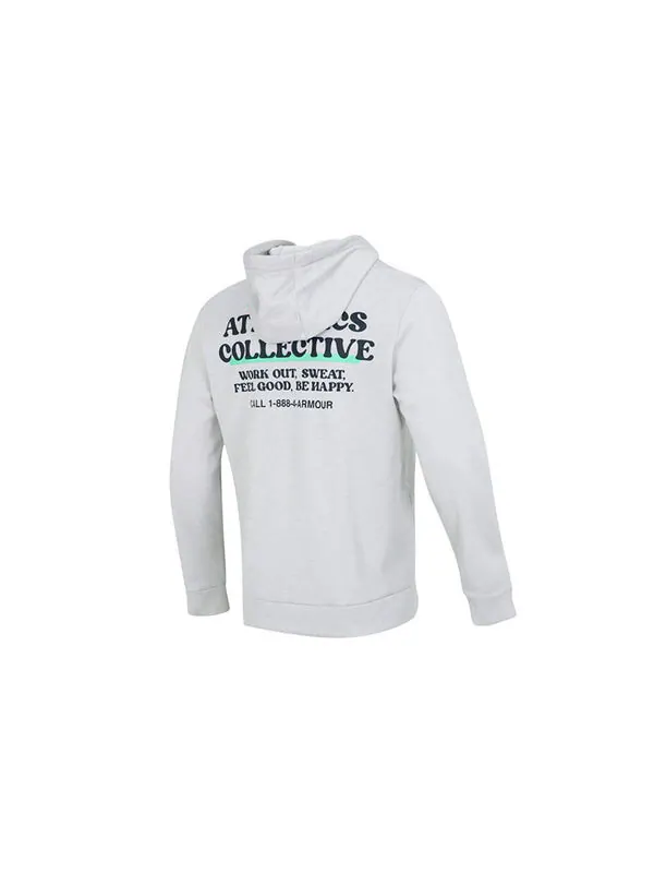 Толстовка fleece hoodie 'light grey' Under Armour — изображение 2 из 4, светлый серый