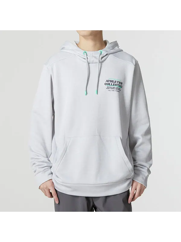 Толстовка fleece hoodie 'light grey' Under Armour — изображение 3 из 4, светлый серый