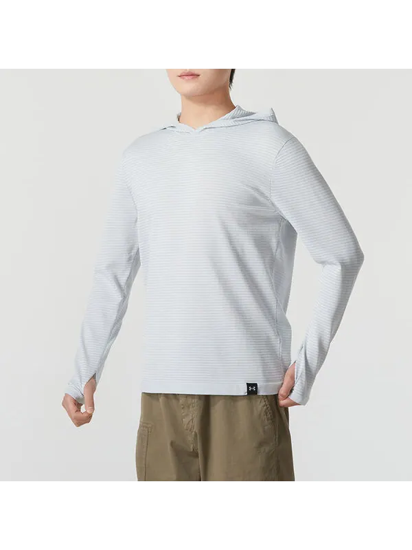 Толстовка intelliknit wind hoodie 'white' Under Armour — изображение 2 из 3, белый/серый