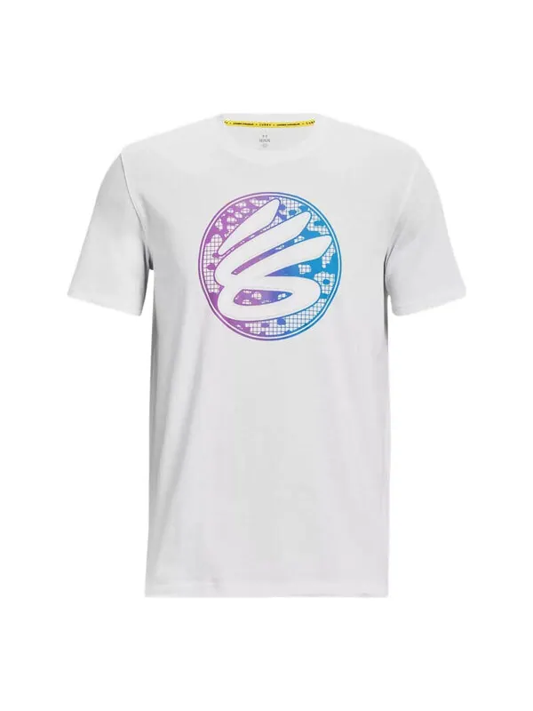 Футболка curry gradient heavyweight t-shirt 'white multi' Under Armour — изображение 1 из 4, белый/мульти
