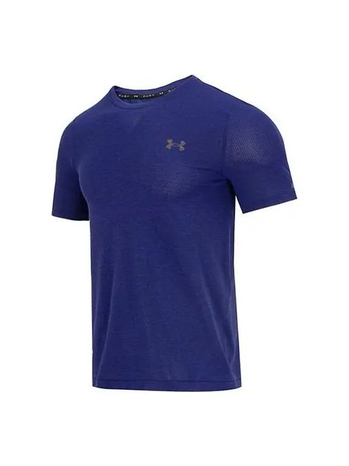 Футболка rush seamless legacy tee 'dark blue' Under Armour — изображение 1 из 4, синий