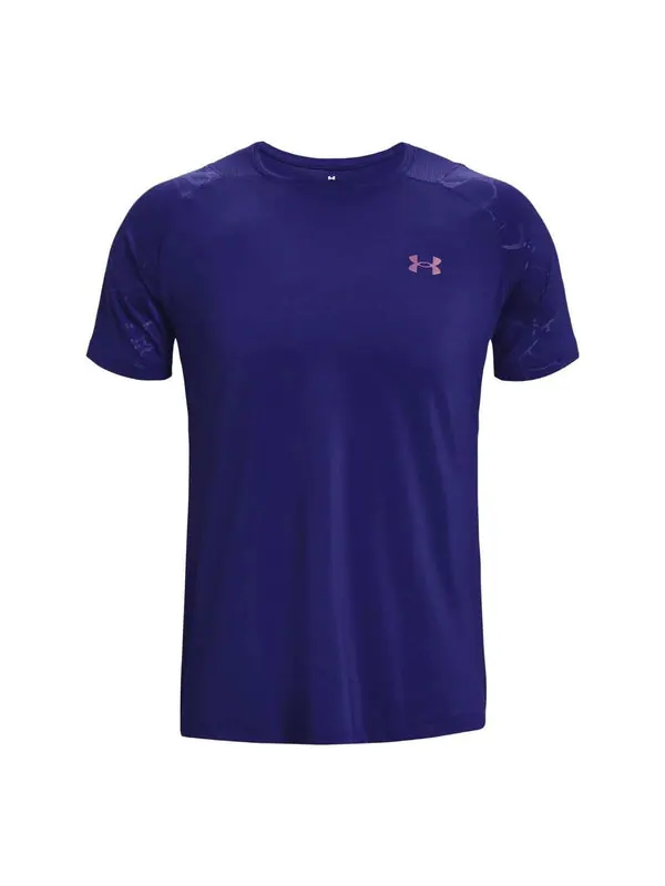 Футболка rush emboss short sleeve t-shirt 'blue' Under Armour — изображение 1 из 4, синий