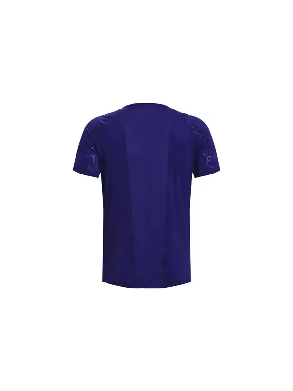 Футболка rush emboss short sleeve t-shirt 'blue' Under Armour — изображение 2 из 4, синий