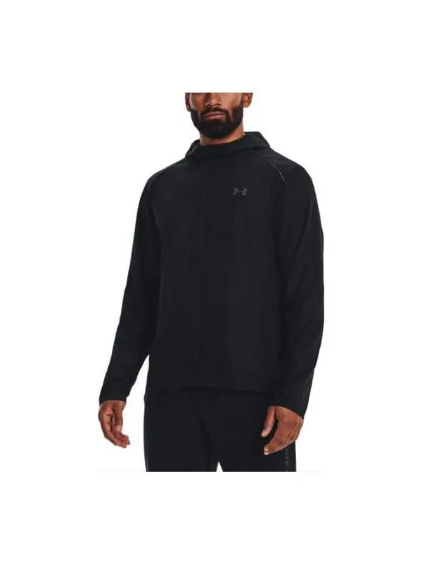 Куртка launch hooded jacket 'black' Under Armour — изображение 1 из 2, черный