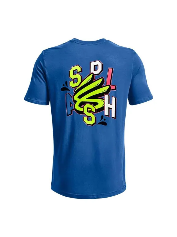 Футболка curry splash party t-shirt 'blue' Under Armour — изображение 1 из 4, синий/мульти