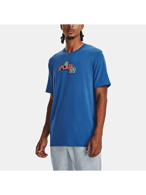 Футболка curry splash party t-shirt 'blue' Under Armour — изображение 3 из 4, синий/мульти