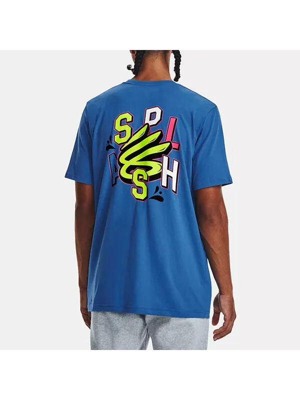 Футболка curry splash party t-shirt 'blue' Under Armour — изображение 4 из 4, синий/мульти