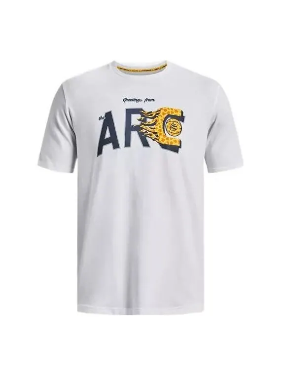 Футболка curry arc logo t-shirt 'white' Under Armour — изображение 1 из 4, белый/мульти