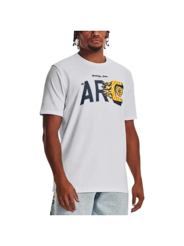 Футболка curry arc logo t-shirt 'white' Under Armour — изображение 3 из 4, белый/мульти