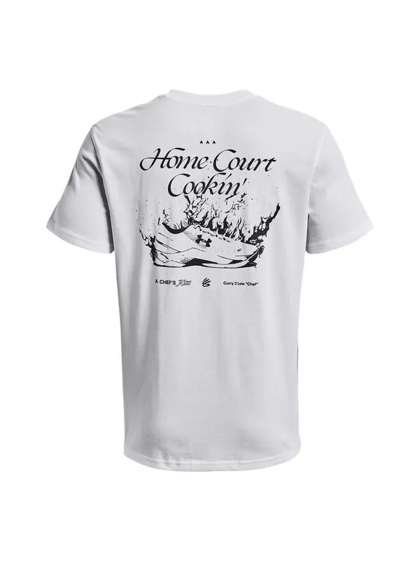 Футболка curry cook heavyweight t-shirt 'white' Under Armour — изображение 1 из 2, белый/черный