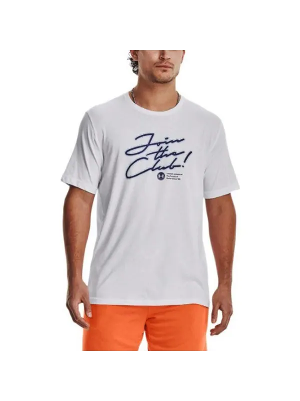Футболка join the club t-shirt 'white' Under Armour — изображение 3 из 4, белый/синий