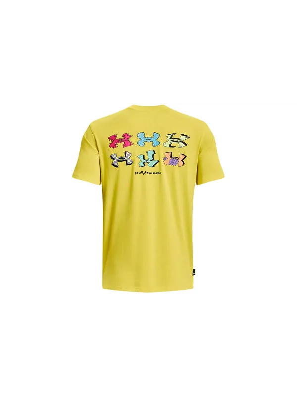 Футболка checkered heavyweight t-shirt 'yellow' Under Armour — изображение 2 из 2, желтый/мульти