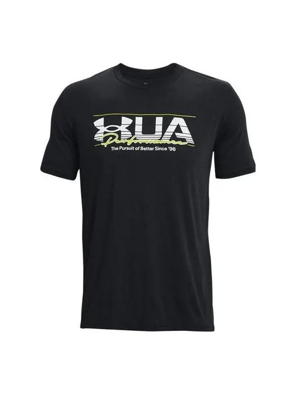 Футболка training graphics t-shirt 'black' Under Armour — изображение 1 из 4, черный/желтый/белый