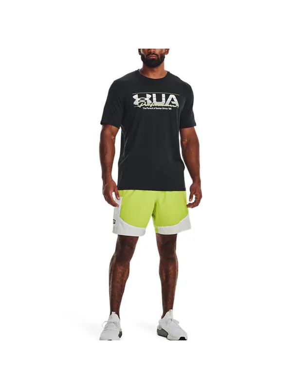 Футболка training graphics t-shirt 'black' Under Armour — изображение 3 из 4, черный/желтый/белый