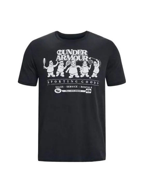 Футболка coach sporting goods t-shirt 'black' Under Armour — изображение 1 из 4, черный/белый