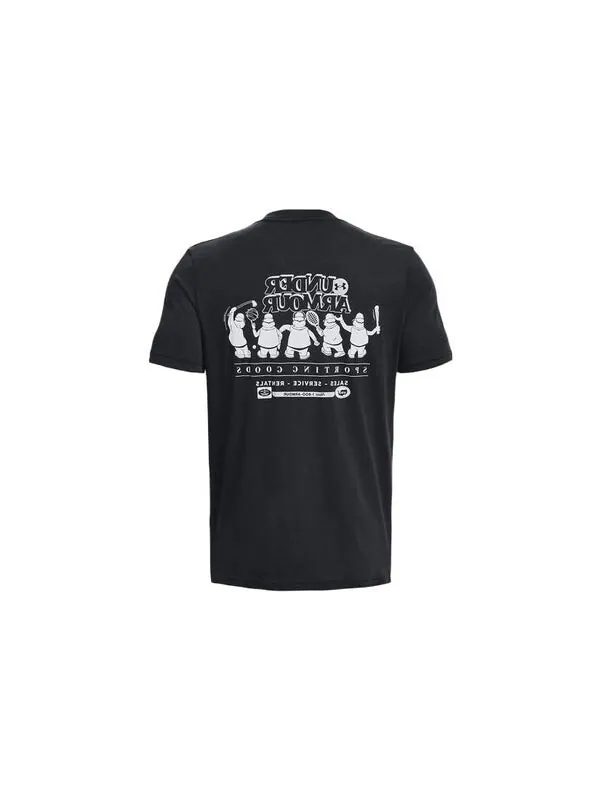 Футболка coach sporting goods t-shirt 'black' Under Armour — изображение 2 из 4, черный/белый