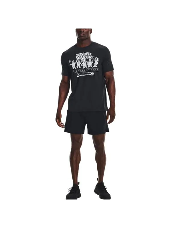 Футболка coach sporting goods t-shirt 'black' Under Armour — изображение 3 из 4, черный/белый