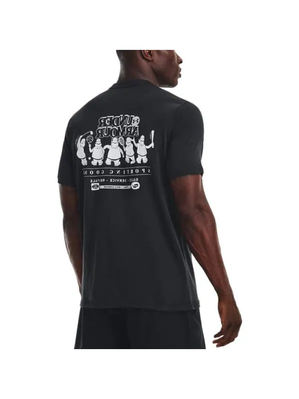 Футболка coach sporting goods t-shirt 'black' Under Armour — изображение 4 из 4, черный/белый