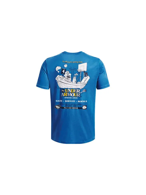 Футболка sporting goods t-shirt 'blue' Under Armour — изображение 2 из 2, синий/мульти