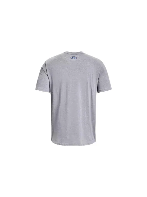 Футболка project rock champ short sleeve t-shirt 'steel light heather' Under Armour — изображение 2 из 2, светлый/синий
