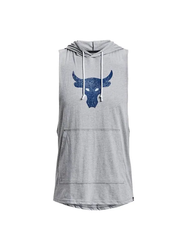 Толстовка project rock bsr bull sleeveless hoodie 'grey blue' Under Armour — изображение 1 из 4, серый/синий