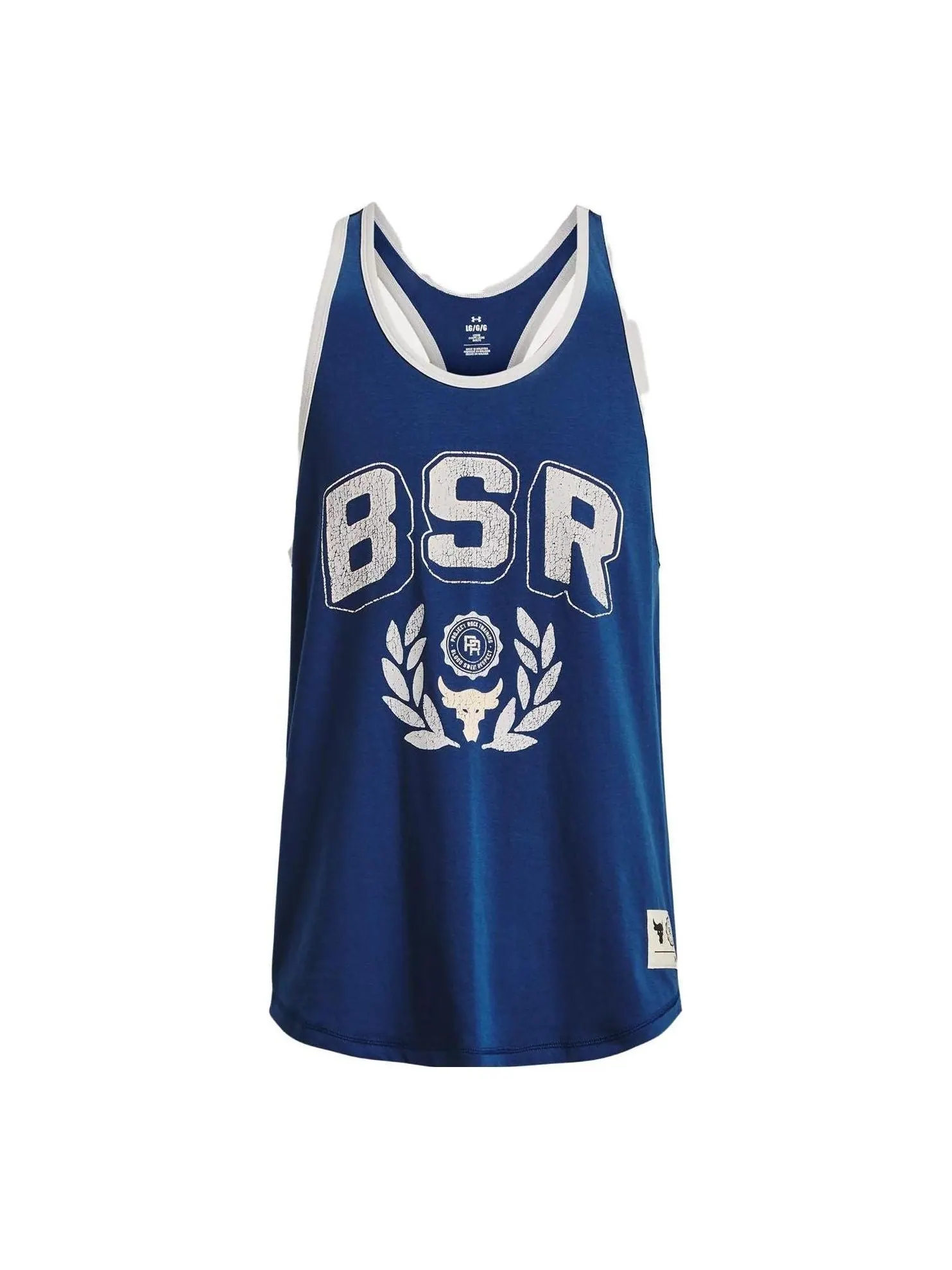 Спортивный топ Under Armour Project Rock BSR Tank Top 'Blue White' 1376942-471 — изображение 1 из 2, синий белый