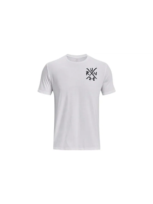 Футболка run like hell t-shirt 'white' Under Armour — изображение 2 из 4, белый/мульти