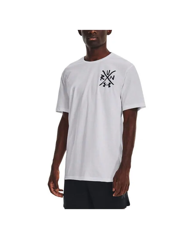 Футболка run like hell t-shirt 'white' Under Armour — изображение 3 из 4, белый/мульти