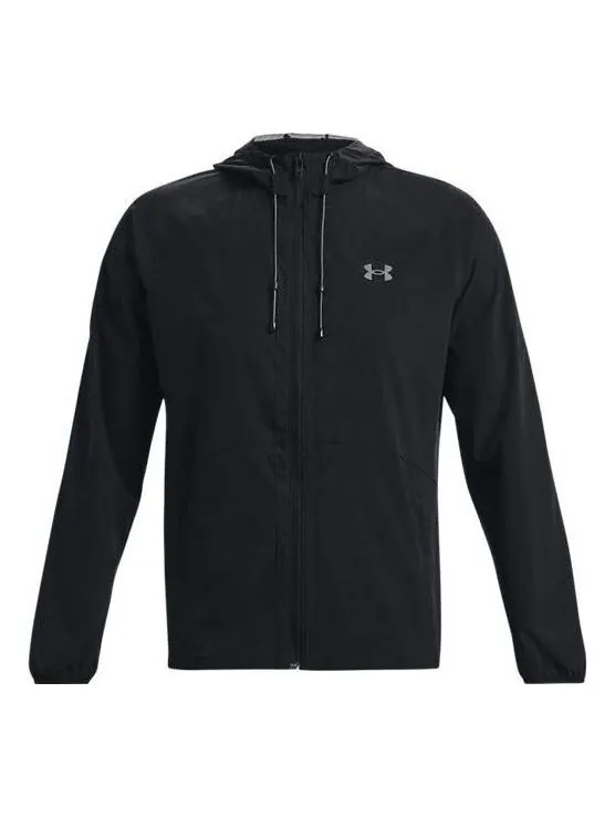 Куртка stretch woven windbreaker jacket 'black' Under Armour — изображение 1 из 4, черный