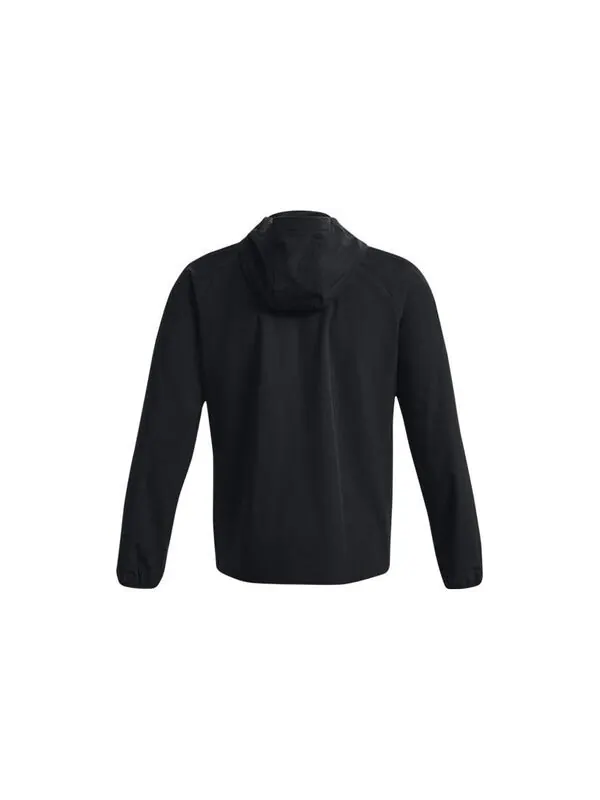 Куртка stretch woven windbreaker jacket 'black' Under Armour — изображение 2 из 4, черный