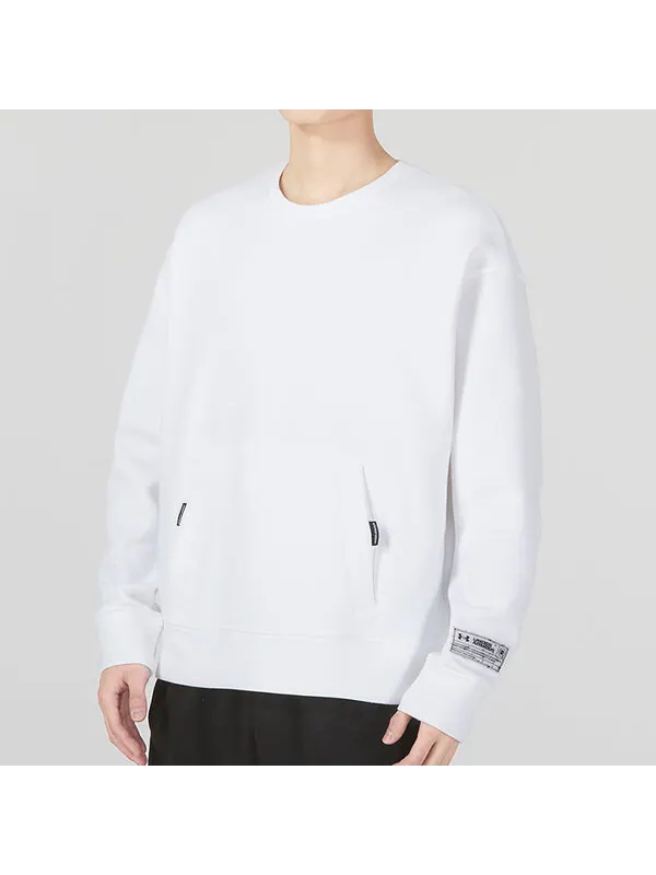 Толстовка summit fleece knit crew 'white' Under Armour — изображение 3 из 4, белый