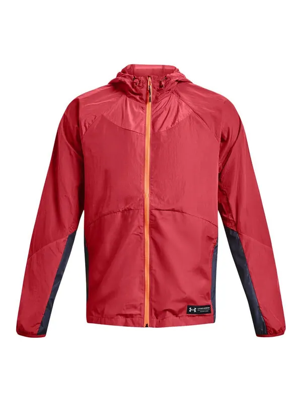 Куртка rush woven full zip jacket 'coral red' Under Armour — изображение 1 из 4, красный/оранжевый/черный