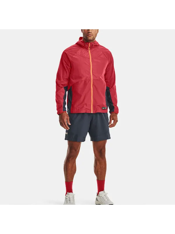 Куртка rush woven full zip jacket 'coral red' Under Armour — изображение 3 из 4, красный/оранжевый/черный