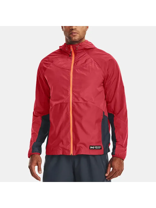 Куртка rush woven full zip jacket 'coral red' Under Armour — изображение 4 из 4, красный/оранжевый/черный