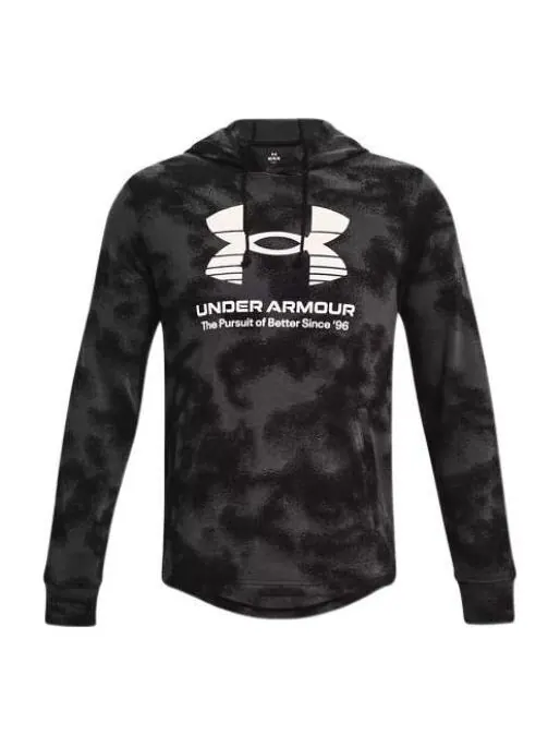 Толстовка rival terry hoodie 'grey white' Under Armour — изображение 1 из 4, серый/белый