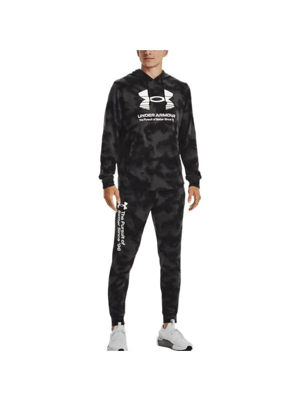 Толстовка rival terry hoodie 'grey white' Under Armour — изображение 3 из 4, серый/белый