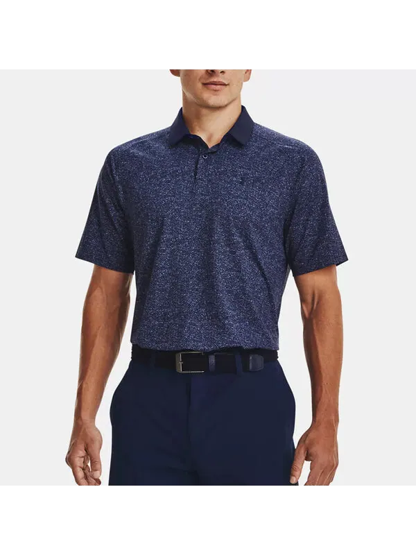 Футболка iso-chill heather polo shirt 'navy' Under Armour — изображение 3 из 4, темно-синий