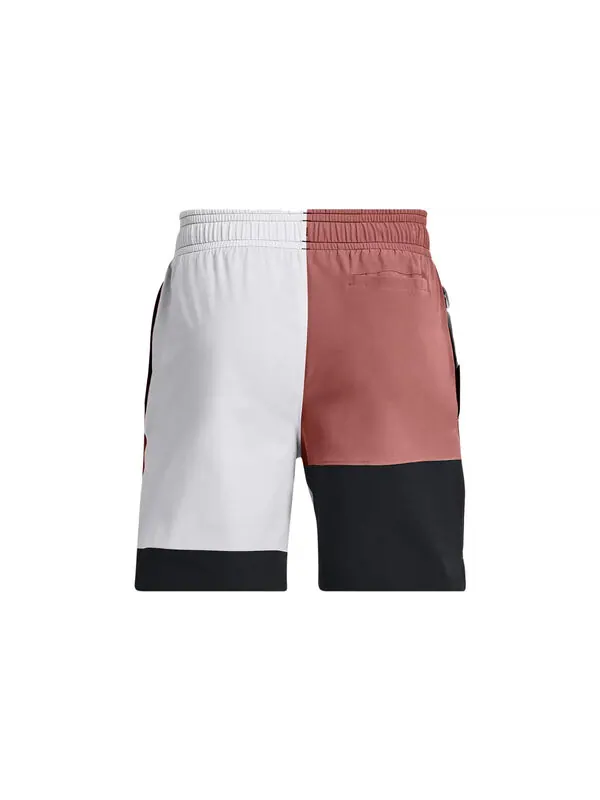 Шорты curry woven 7 inch basketball shorts 'black pink white' Under Armour — изображение 2 из 4, черный/розовый/белый