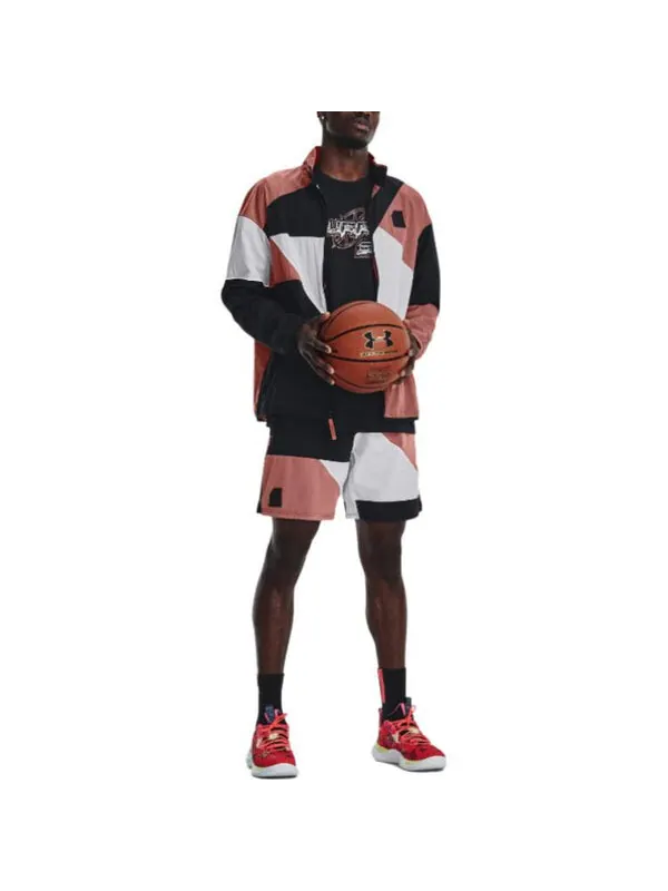 Шорты curry woven 7 inch basketball shorts 'black pink white' Under Armour — изображение 3 из 4, черный/розовый/белый