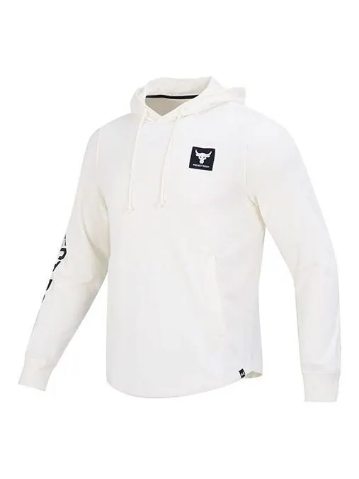 Толстовка project rock terry hoodie 'ivory black' Under Armour — изображение 1 из 2, слоновая кость/черный