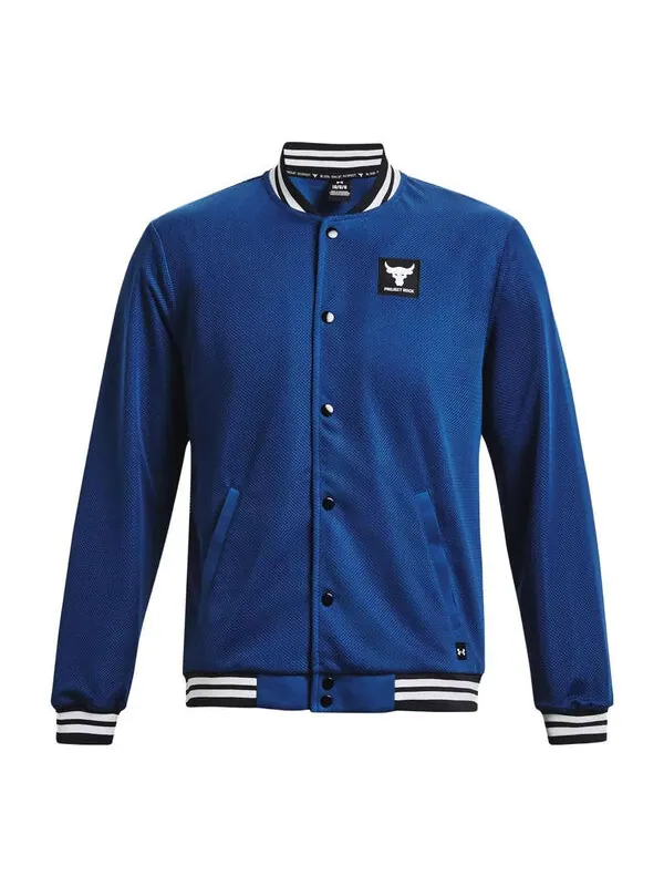 Куртка project rock mens varsity jacket 'college blue' Under Armour — изображение 1 из 4, синий