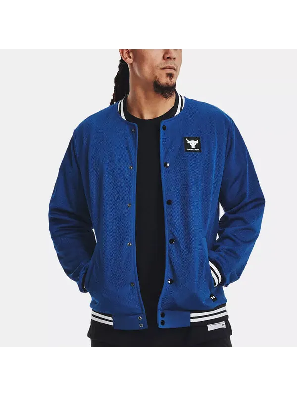 Куртка project rock mens varsity jacket 'college blue' Under Armour — изображение 4 из 4, синий